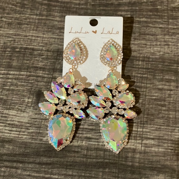 Large Gold AB Earrings - Picture 1 of 4